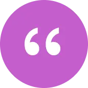 Icon of a quote mark in a circle