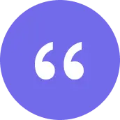 Icon of a quote mark in a circle