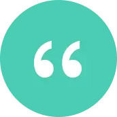 Icon of a quote mark in a circle