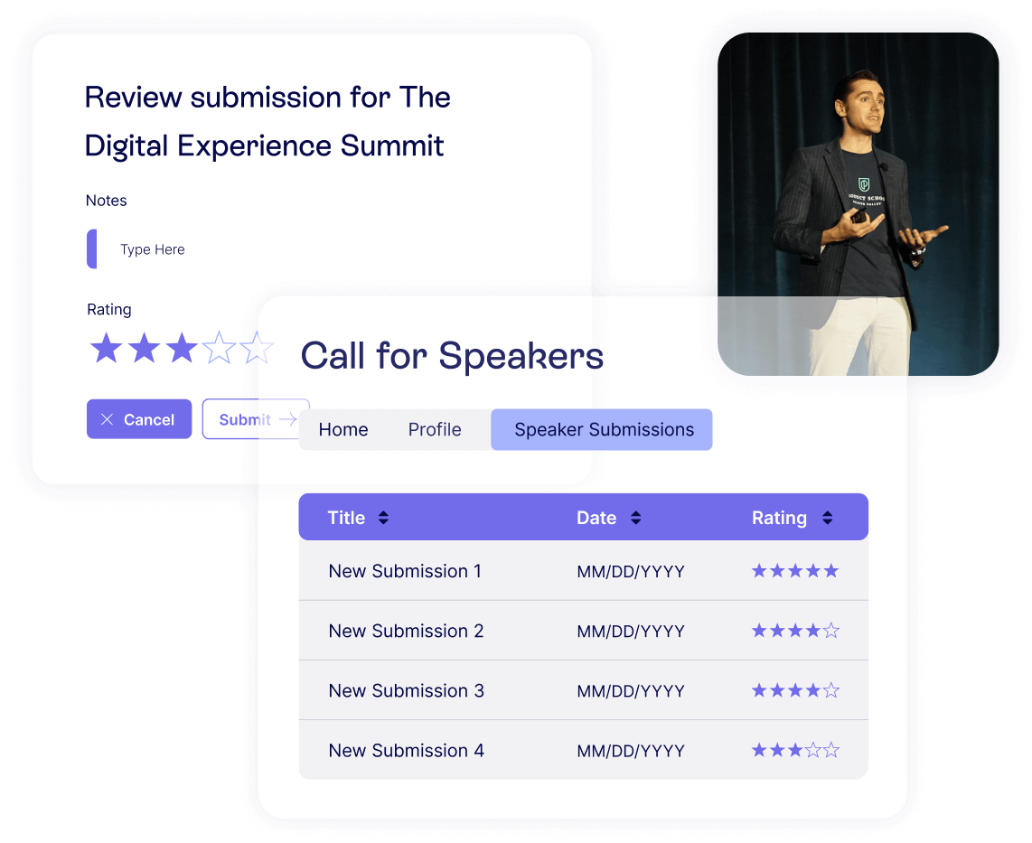 Organize speakers and submissions