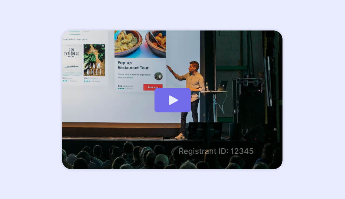 watermarks over video content on swoogo