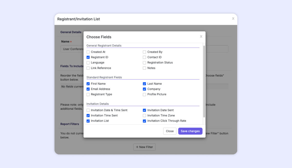 Registration + Invitation List Custom Report in Swoogo