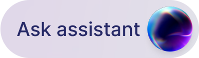 Example button that says "Ask Assistant", showing the future UI of Swoogo's AI Copilot in the Go Attend mobile app