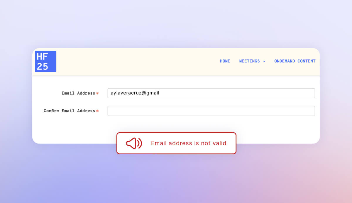 registration errors accessible for screen readers