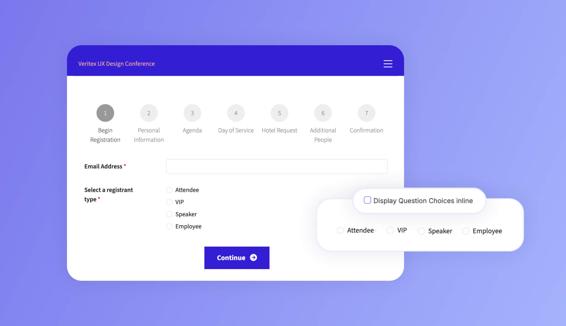 horizontal setting for radio button or checkbox form field types