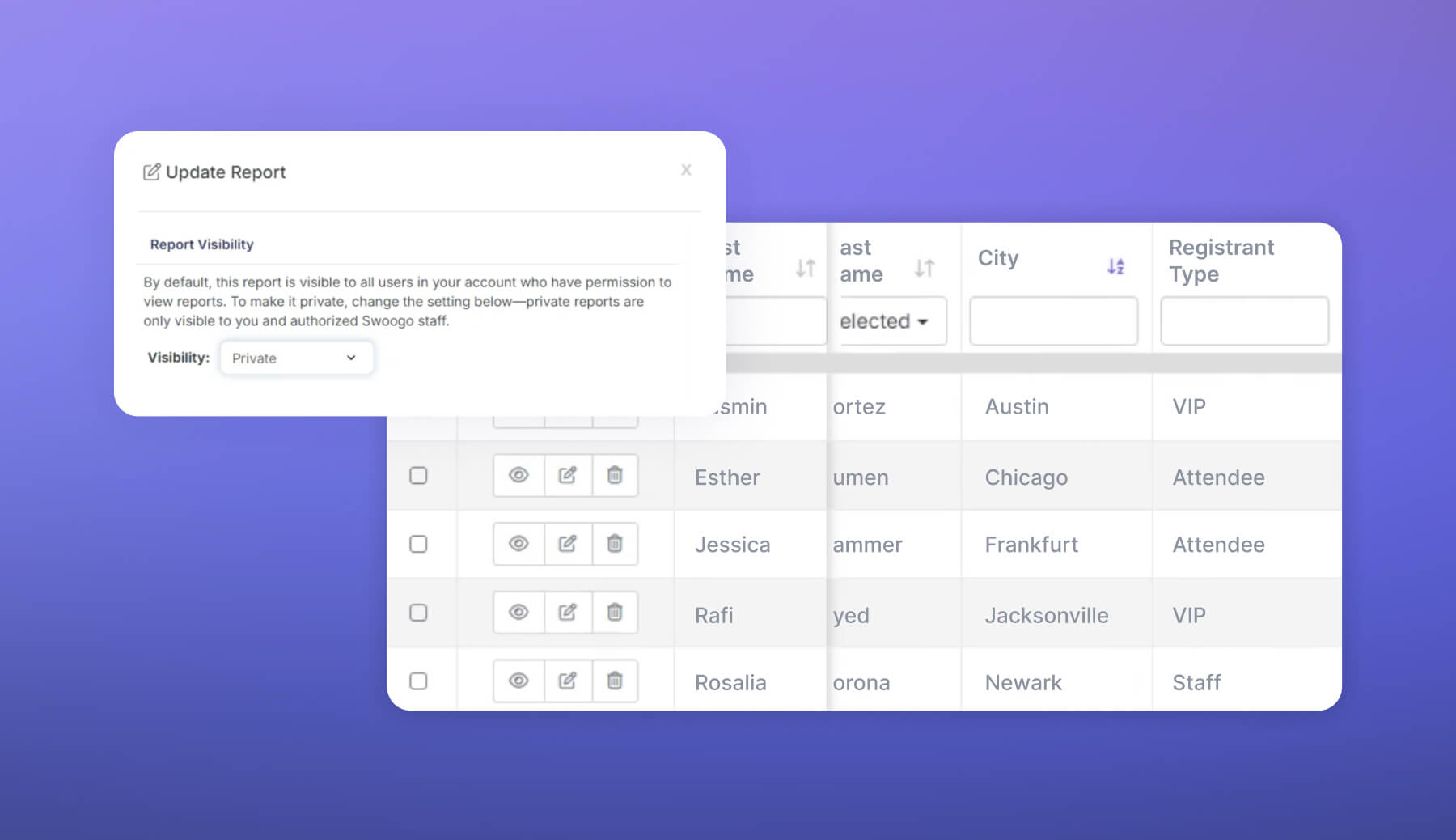 reporting UI