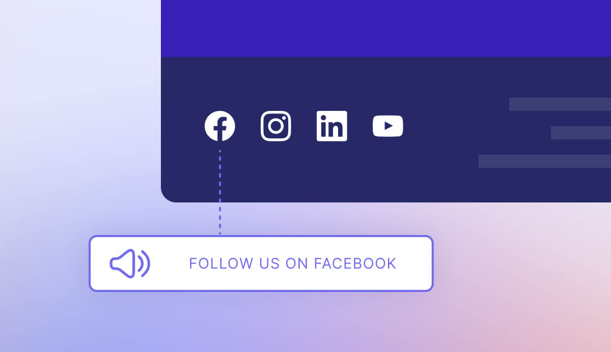 Shows social icons being read aloud when using a screen reader via aria-labels