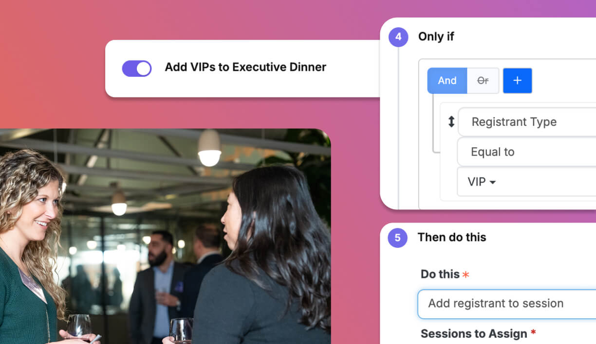 Set workflows in Swoogo to auto assign an executive dinner to VIPs