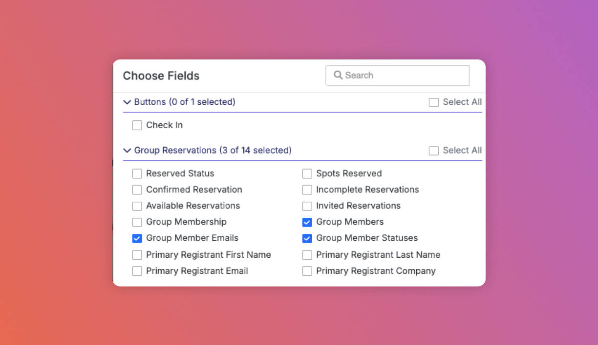 Add group member fields to your registrant reports