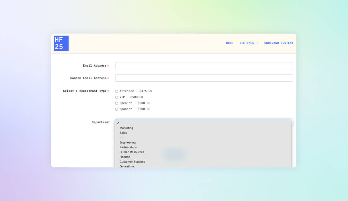 set default reg selections