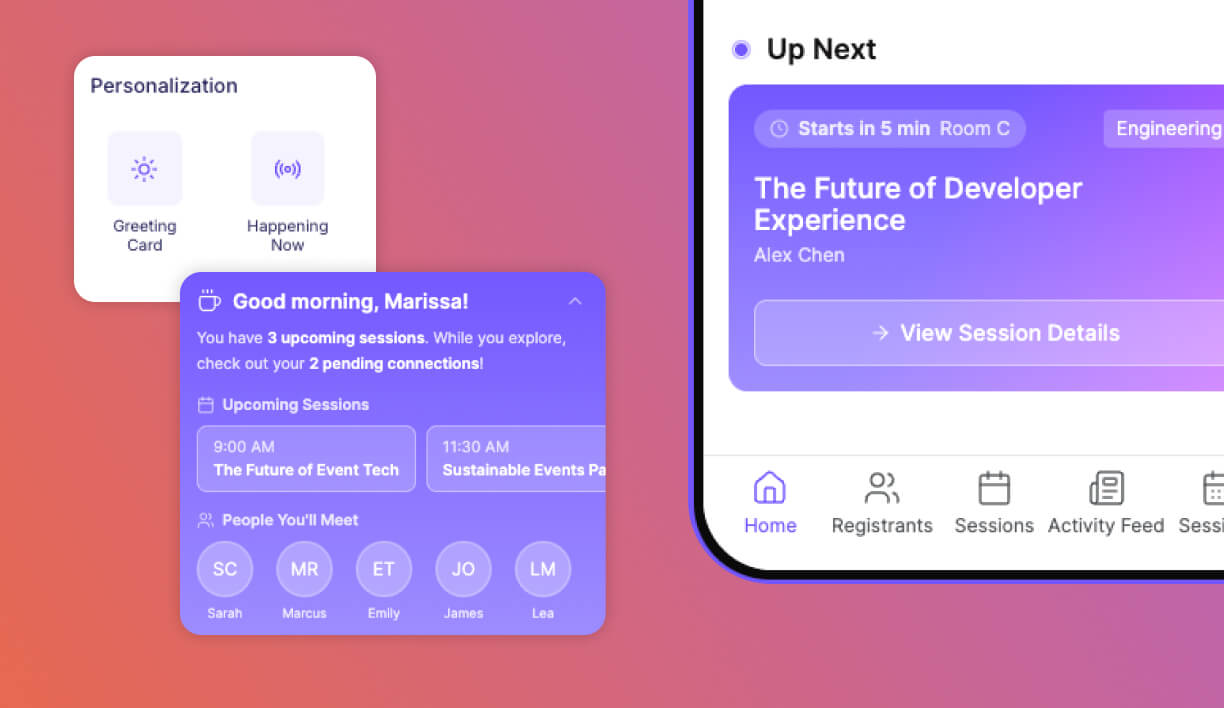 personalization elements in Go Attend app