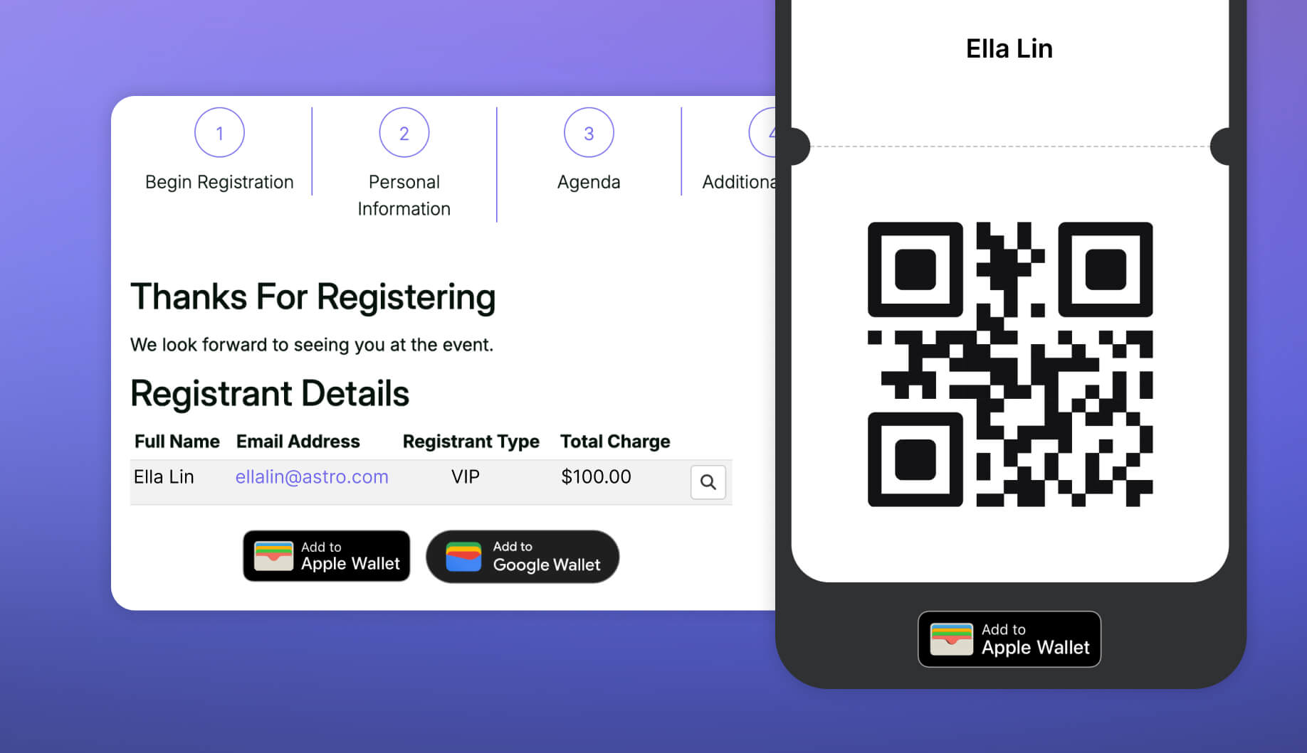 saving attendee badge to digital wallet