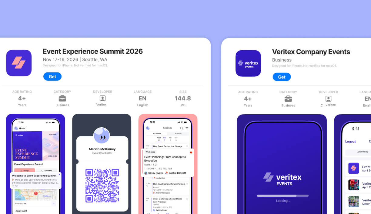 Example app store listing of white labeled mobile apps